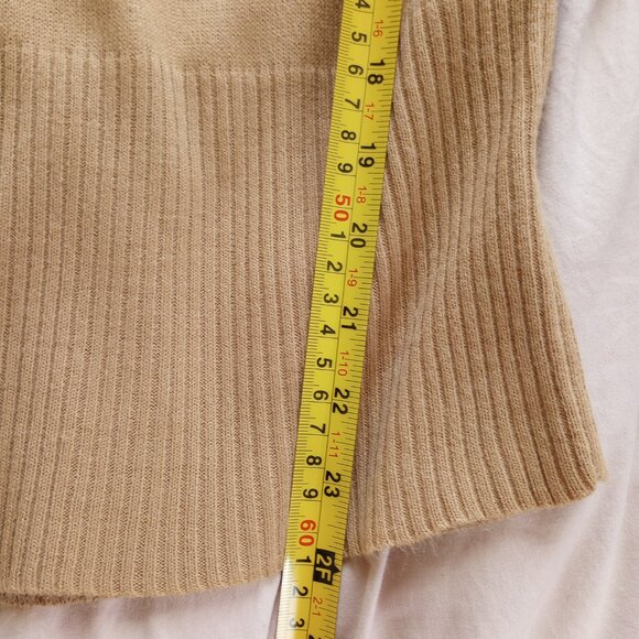 Vintage Mossimo 90s Camel Brown Minimalist Luxe Normcore Knit Long Sleeve Top - Picture 4 of 5